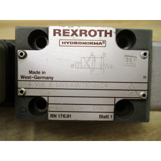 Rexroth 4 WE 6 D51AW110-60Z4 Hydronorma Solenoid Valve - Used