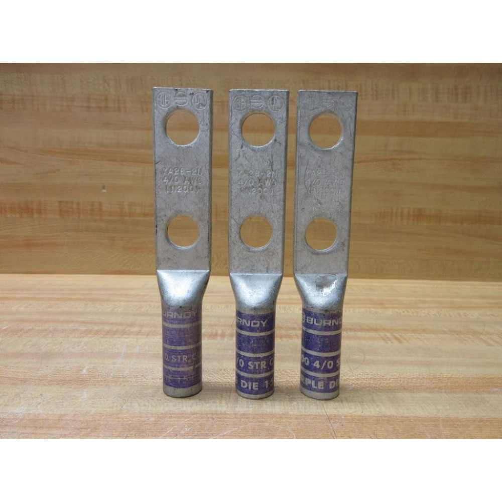 Burndy YA28-2N Compression Lug YA282N (Pack of 3) - New No Box