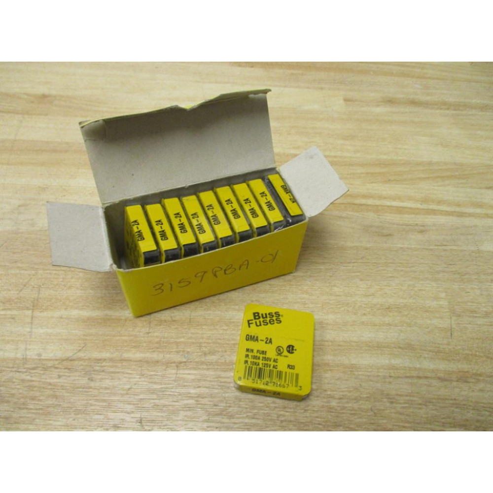 Buss GMA-2 Bussmann Fuse Cross Ref 1CJ38 (Pack of 50)