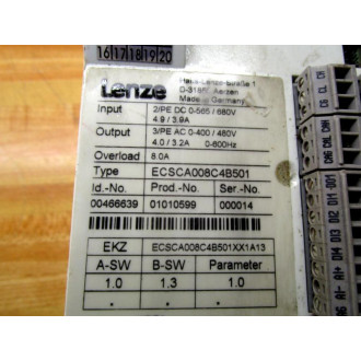 Lenze ECSCA008C4B501 Servo Drive WFront Connection - Used
