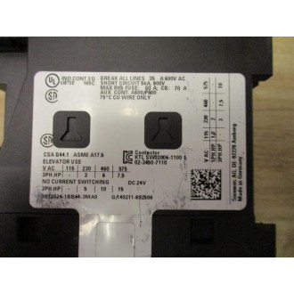 Siemens 3RT2024-1BB44-3MA0 Power Contactor 3RT20241BB443MA0 - New No Box