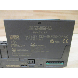Siemens 6ES7 132-4BF00-0AA0 Simatic S7 Electronic Module W Terminal Module - Used
