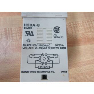 Omron H3BA-8 Timer H3BA8 0-1.0 Hour - Used