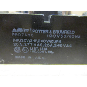 AMF Potter & Brumfield PRD7AYO Power Relay - Used