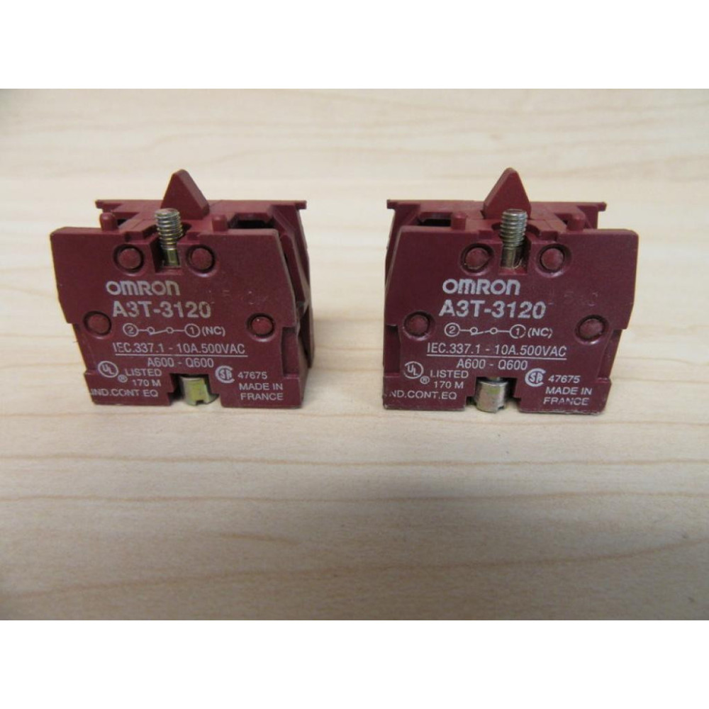 Omron A3T-3120 Contact Block (Pack of 2) - Refurbished