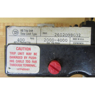 Westinghouse 2602D98G32 Circuit Breaker   HLA3400T - Used