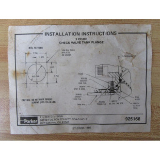 Parker 925168 Flange Kit - New No Box