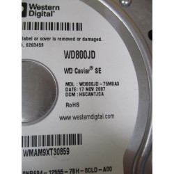 Western Digital WD800JD-75MSA3 80GB Internal Hard Drive HDD WD800JD - Used