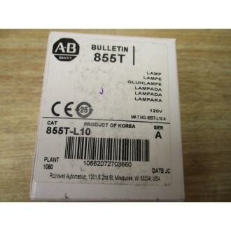 Allen Bradley 855T-L10 Miniature Lamp 855TL10 (Pack of 5)