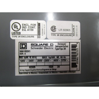 Square D 9991SEH1 StarterContactor Enclosure Enclosure Only