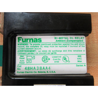 Siemens 48HA38AA4 Furnas Bimetal OL Relay MountedNever Used - New No Box