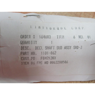 Limitorque 1101-062 Decl. Shaft Sub Assy SMB-3