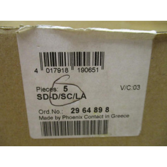 Phoenix Contact SD-DSCLA Control Cabinet Socket 2964898 (Pack of 5)
