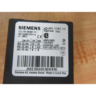 Siemens A8E56200509430 Auxiliary Contact Block - New No Box