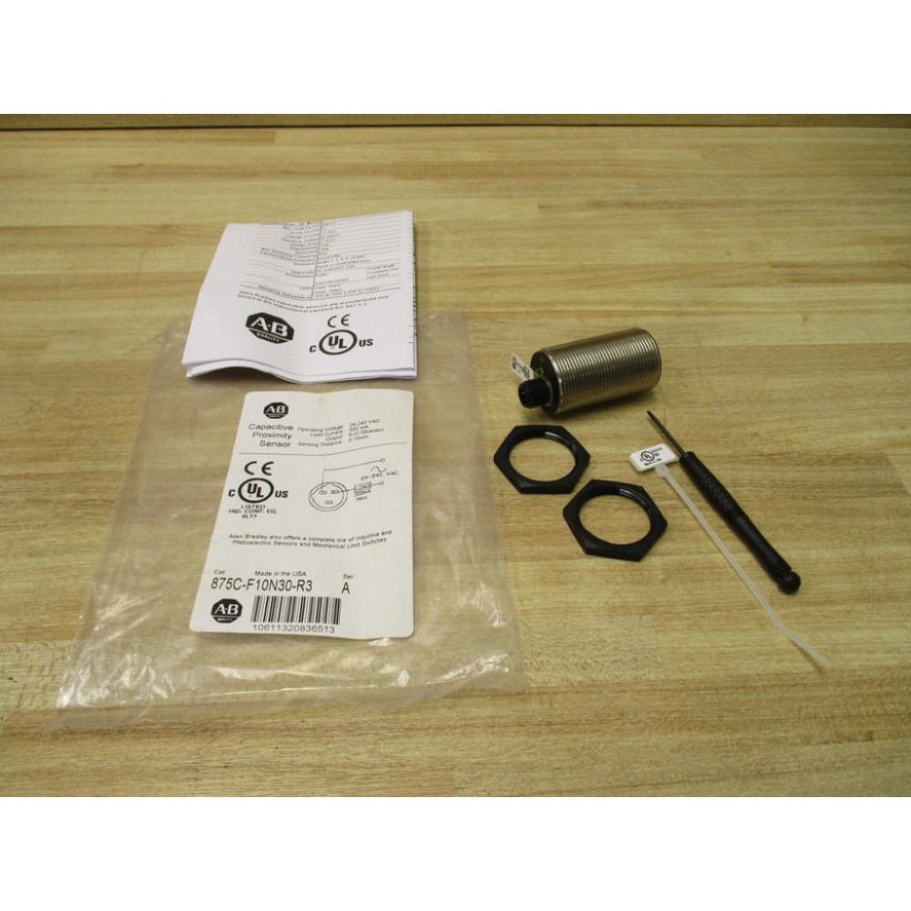 Allen Bradley 875C-F10N30-R3 Capacitive Proximity Sensor 875CF10N30R3 Series A Allen Bradley 875C-F10N30-R3 Capacitive Proximity Sensor 875CF10N30R3 Series A