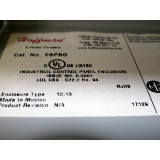Hoffman E8PBG Emergency Stop Enclosure - New No Box