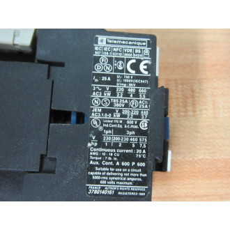 Telemecanique LP1D0910BD Contactor 023360 WO 1 CoverW LA4 DC 1U - New No Box