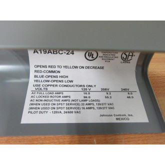 Johnson Controls A19ABC-24 Thermostat A19ABC24 - New No Box
