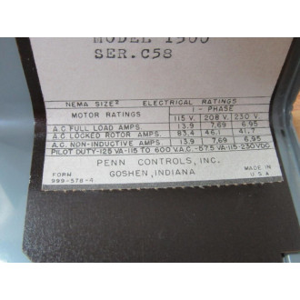 Penn 274AP10 Pressure Switch 1500 - Used
