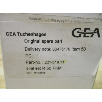 GEA Tuchenhagen 221-519.11 Seal Kit 22151911