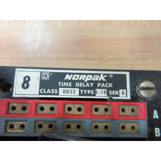 Square D 8852-L-18 Norpak Time Delay Pack 8852L18 - Used