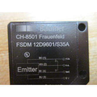 Baumer FSDM 12D9601S35A Thru Beam Sensor FSDM12D9601S35A CH-8501 - New No Box