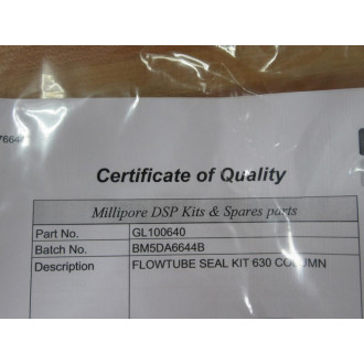 Millipore GL100640 Flowtube Seal Kit 630 Column