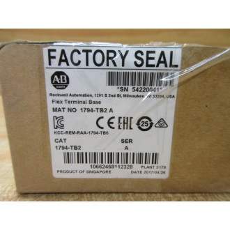 Allen Bradley 1794-TB2 Terminal Base 1794TB2 Series A