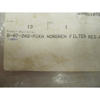 Norgren B07-201-M1KA Filter Regulator B07201M1KA W Pressure Gauge