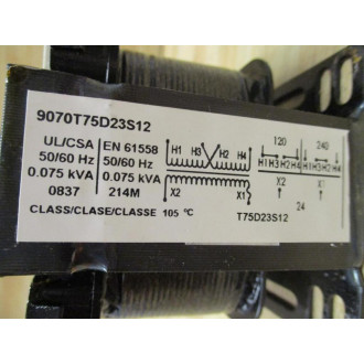 Square D 9070T75D23S12 Control Transformer - New No Box