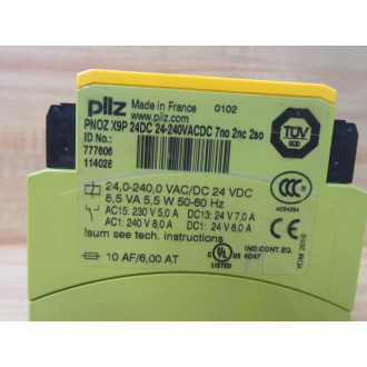 Pilz PNOZ-X9P-24DC 24-240VACDC 7no 2nc 2so Relay 777606 - Used