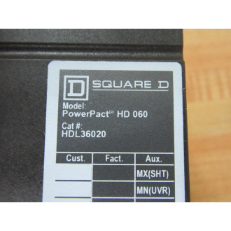 Square D HDL36020 20A PowerPact Circuit Breaker HD 060 - New No Box