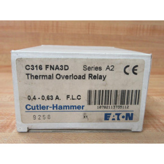 Cutler Hammer C316FNA3D Eaton Overload Relay