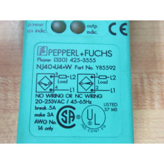 Pepperl + Fuchs NJ40 U4 W Y85592 Proximity Switch NJ40U4WY85592