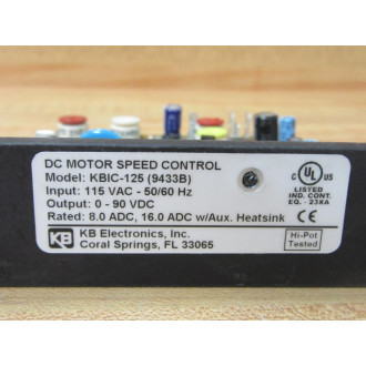KB Electronics KBIC-125 DC Drive KBIC125 9433B