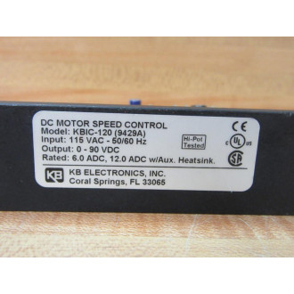 KB Electronics KBIC-120 DC Motor Speed Control 9429A 262032462 - Used