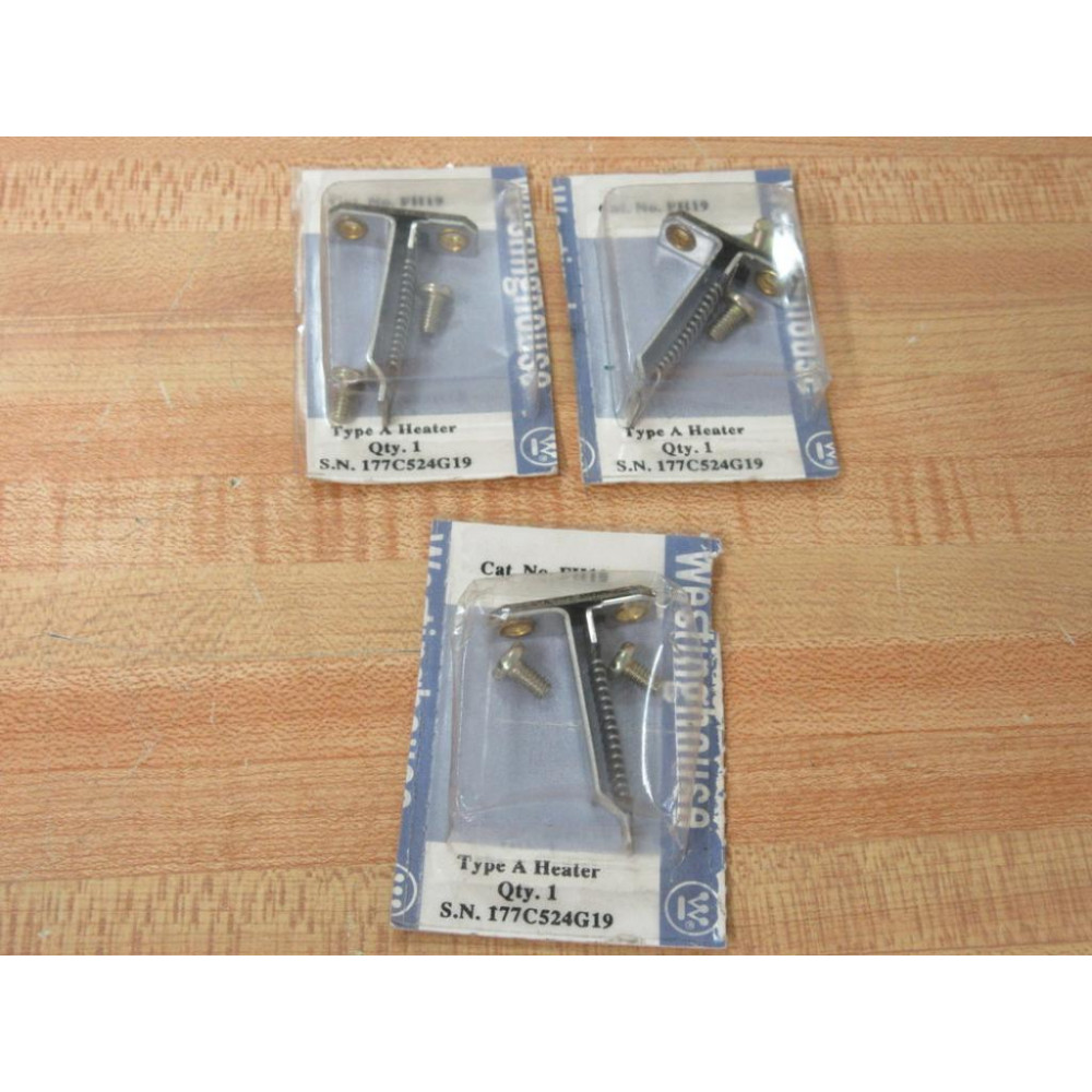 Cutler Hammer Westinghouse FH19 Overload Heater 177C524G19 (Pack of 3)