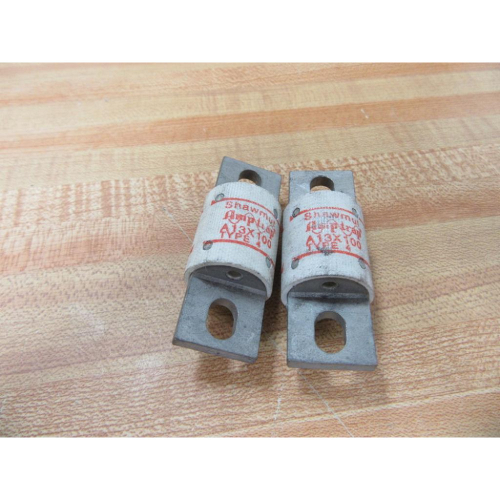 Gould Shawmut Ferraz Trionic A13X100-4 Mersen Fuse A13X100 (Pack of 2) - Used