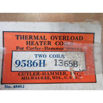 Cutler Hammer 9586H 1365B Thermal Overload Heater Coil 9586H1365B (Pack of 2)