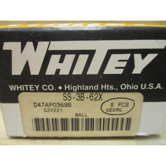 Whitey SS-3B-62X Ball SS3B62X (Pack of 8)