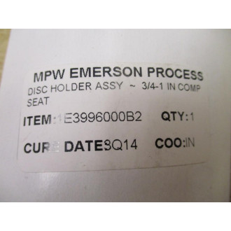 MPW Emerson Process 1E3996000B2 Disc Holder Assembly