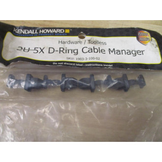 Kendall Howard 1903-3-100-02 2U 5X D-Ring Cable Manager 1903310002