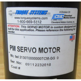 Torque Systems 2130T0000000TCM-GG 0 PM Servo Motor - New No Box