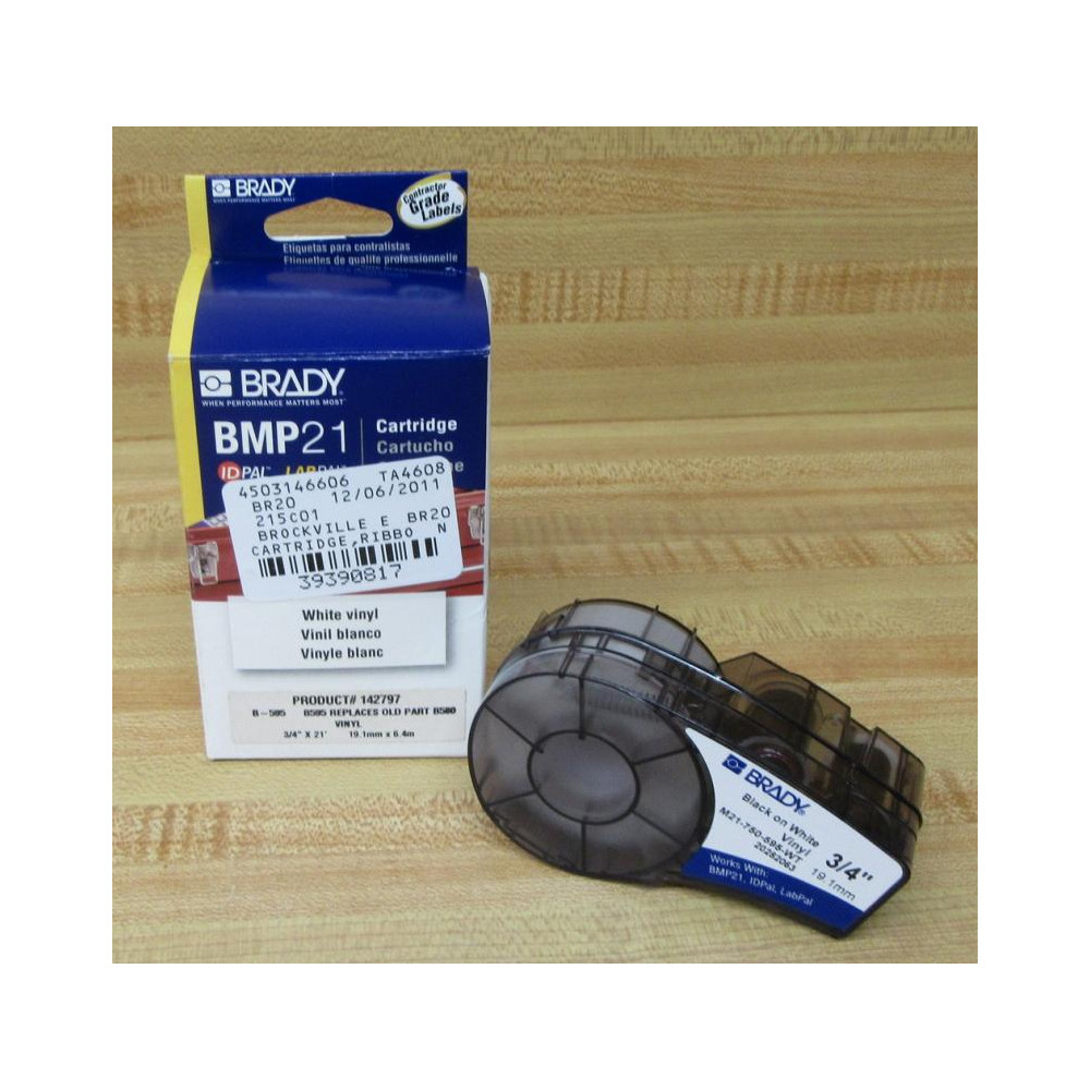 Brady M21-750-595-WT Vinyl Label 142797