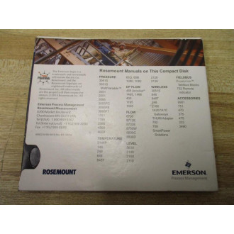 Emerson 00822-0100-0010 Rosemount Product Manuals CD Rev. BY