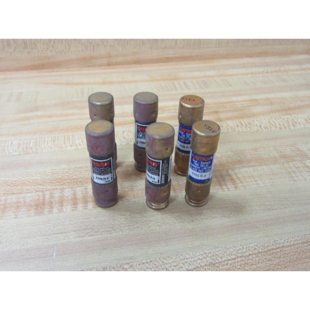Bussmann FRN-R-9 Cooper Fusetron Fuse FRNR9 (Pack of 6) - Used