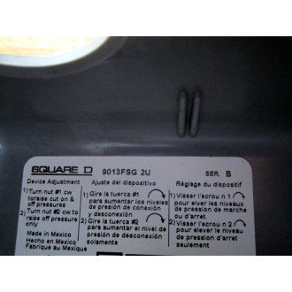 Square D 9013FSG 2U Pressure Switch 9013FSG2U - New No Box