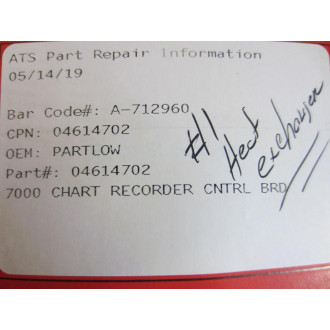 Partlow 04614702 7000 Chart Recorder Control Bd RT04170151 - Refurbished