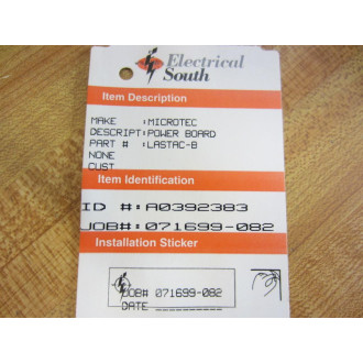 Microtec LASTAC-B Power Board LASTACB JOB:071699-082 - Refurbished
