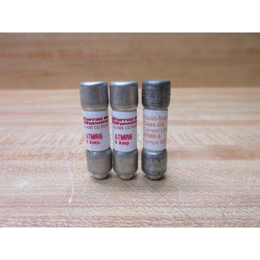 Gould Shawmut Ferraz Mersen ATMR6 Fuse Cross Ref 4ZAZ7 (Pack of 3) - New No Box